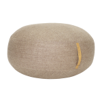 Pouf galet en laine marron avec poign�e en cuir - h�bsch
