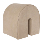 Pouf incurv� en cuir beige - kristina dam studio