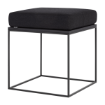 Pouf placage de ch�ne teint� noir et coussin noir feo - noo. ma