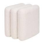 Pouf rectangulaire en polyester boucl� beige 43x36cm radd - noo. ma