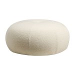 Pouf rond en tissu blanc 55x35cm tina - home design