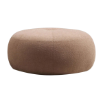 Pouf rond en tissu cappuccino 55x35cm tina - home design