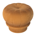 Pouf rond en velours jaune ambr� 55 x 46 cm claudie - hart�