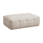 Pouf en tissu blanc cr�me 120x80x42cm cady ottoman - home design