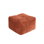 Pouf en velous stri� retro orange 50x35cm buddy - karup