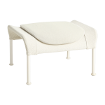 Repose - pied en tissu cr�me et acier blanc cass� o2 - hay