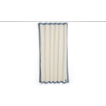Rideau de douche en coton biologique blanc cr�me et bleu outline - hay