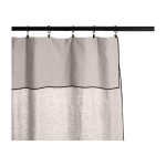Rideau en lin beige calcaire et bourdon noir 150x280 carlina - madura