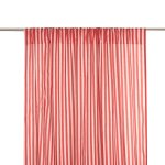 Rideau en voile de coton � rayures rouge 140 x 280 x 1 cm wendy - nobodinoz