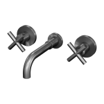 Robinet m�langeur lavabo mural en laiton gun m�tal corbeau - kroos