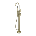 Robinet mitigeur bain - douche sur pied en laiton dor� bross� corbeau - kroos