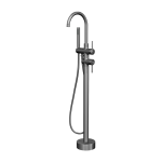 Robinet mitigeur bain - douche sur pied en laiton gun m�tal corbeau - kroos