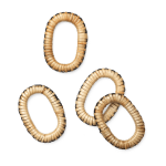 Ronds de serviettes tiss�s en rotin et bois de manguier - ferm living