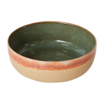 Saladier en gr�s int�rieur vert 25 cm vaisselle 70's - hkliving