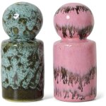 Sali�re et poivrier en c�ramique baroque 4, 8x4, 8x9, 8cm vaisselle 70's - hkliving