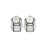 Sali�re et poivrier en porcelaine blanc et noir carte blanche - serax