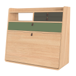 Secr�taire mural en ch�ne vert cendr� et sauge 80 x 32 x 72 cm gaston - hart�