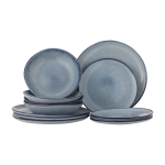 Service de vaisselle en gr�s bleu sandrine - bloomingville