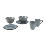Service de vaisselle petit - d�jeuner pour deux en gr�s �maill� bleu nordic sea - broste copenhagen
