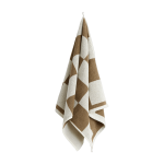 Serviette de toilette � carreaux cappuccino et blanc 50 x 100 cm check - hay