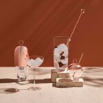 Shaker hepburn avec couvercle en m�tal - nude glass