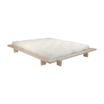 Sommier en bois brut et matelas double latex naturel 140x200 japan - karup design