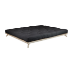 Sommier en bois clair et matelas noir 180x200cm senza comfort - karup design