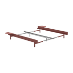 Sommier extensible en acier rose sans lattes 90 - 180cm et tables de chevet - moebe