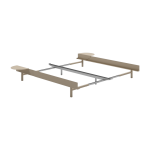 Sommier extensible en acier sable sans lattes 90 - 180cm et tables de chevet - moebe