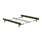 Sommier extensible en acier vert sapin 90 - 180cm sans lattes - moebe
