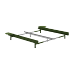 Sommier extensible en acier vert sapin sans lattes 90 - 180cm et tables de chevet - moebe