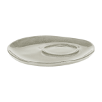 Soucoupe tasse � caf� en gr�s blanc cass� 14, 5cm la m�re - serax