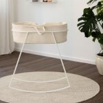 Structure de berceau en acier blanc 77x44x80cm korsina - metallbude