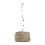 Suspension en aluminium blanc et abat - jour beige clair 50x237cm fora - bover