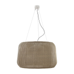 Suspension en aluminium blanc et abat - jour beige clair 90x250cm fora - bover