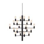 Suspension chandelier 20 ampoules noir 60cm manola - herstal