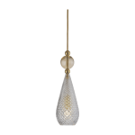 Suspension en cristal fum� et dor� smykke - ebb & flow