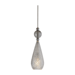Suspension en cristal fum� et gris smykke - ebb & flow