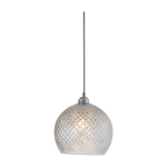 Suspension en cristal quadrill� transparent et argent� 22 cm rowan - ebb & flow