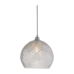 Suspension en cristal quadrill� transparent et argent� 28 cm rowan - ebb & flow