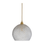 Suspension en cristal quadrill� transparent et dor� 28 cm rowan - ebb & flow