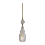 Suspension en cristal transparent et dor� smykke - ebb & flow