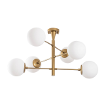 Suspension dor� avec six globes opaques 75x40cm arge - home design