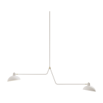 Suspension double en aluminium blanc et laiton 81 cm waldorf - lambert & fils