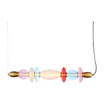 Suspension horizontale en verre rose, opaque, bleu et rouge 82, 6cm leonor - elements lighting