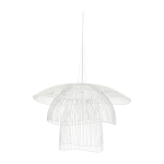 Suspension en m�tal blanche l papillon - forestier