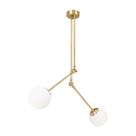 Suspension en m�tal dor� et globes opaques 100x15cm cambaz - home design