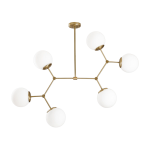 Suspension en m�tal dor� et globes opaques 100x15cm damar - home design