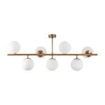 Suspension en m�tal dor� avec des globes opaques 40x113x46cm fazli - home design