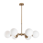 Suspension en m�tal dor� avec des globes opaques 73x35cm akkas - home design